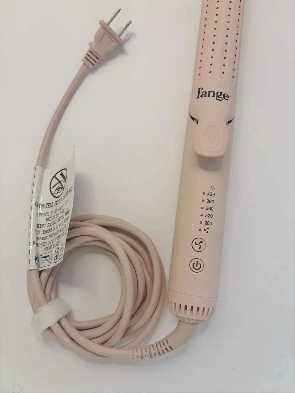 L’ange Le Duo Grande 360° Airflow Styler Blush Pink 2-in-1 Straightener Curler